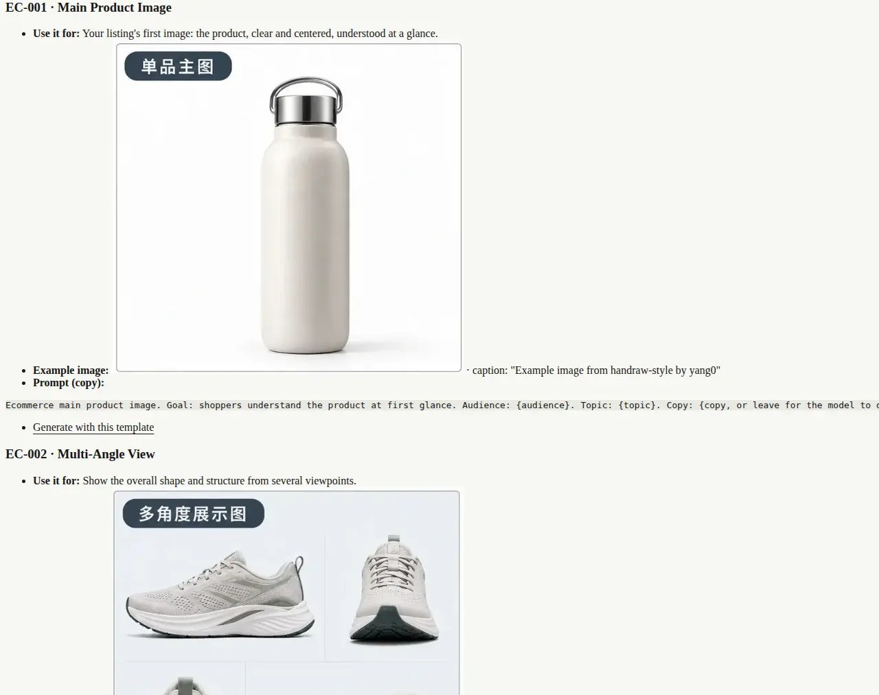 Layout library. Ecommerce templates